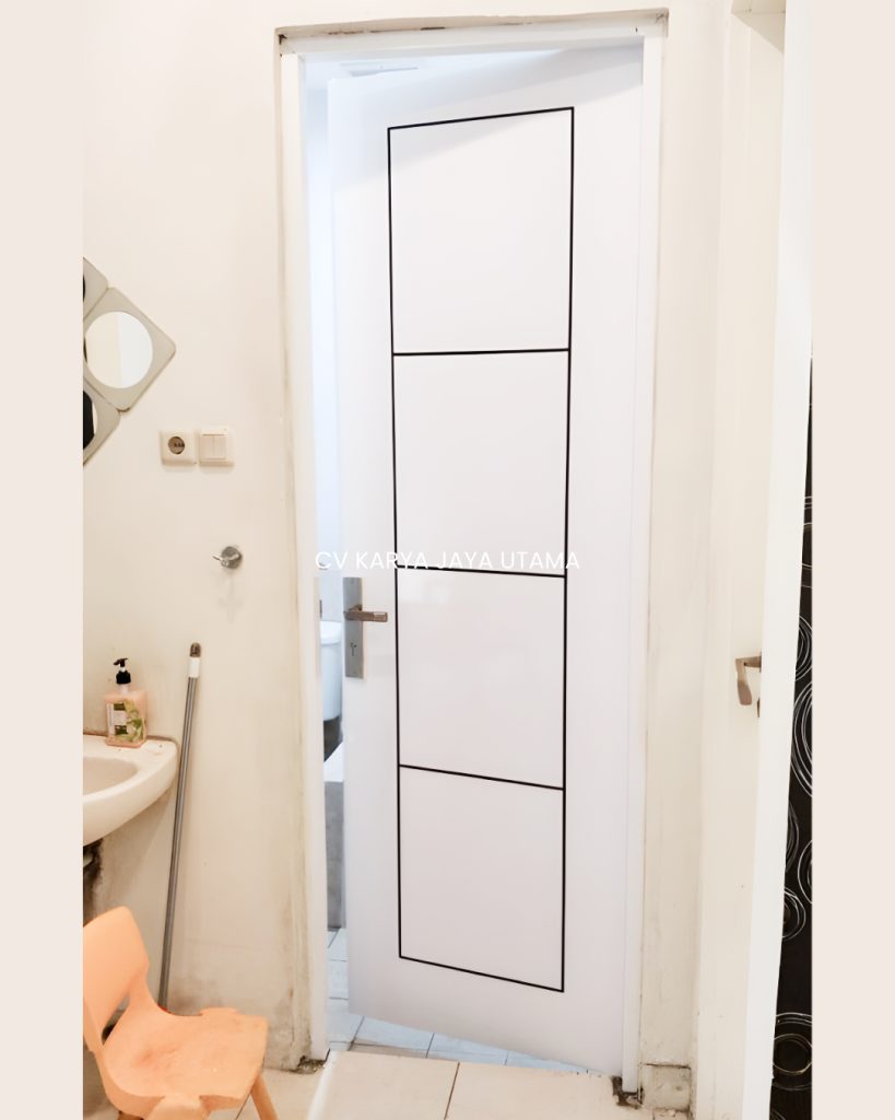 Pintu WPC Lapisan PVC sheet untuk kamar mandi