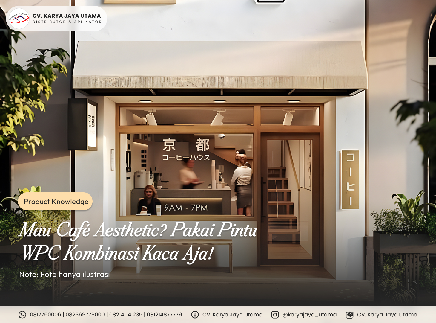 Mau Café Aesthetic? Pakai Pintu WPC Kombinasi Kaca Aja!